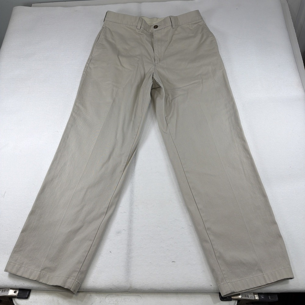 LL Bean Chino Pants Mens 36x32 Khaki Double L Classic Fit Beige Cotton Casual